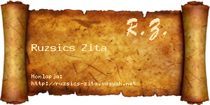 Ruzsics Zita névjegykártya
