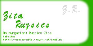 zita ruzsics business card